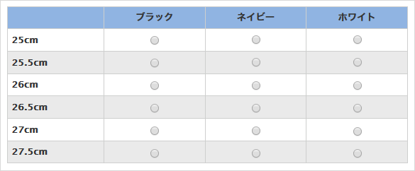 「オプション表形式」をカスタマイズ