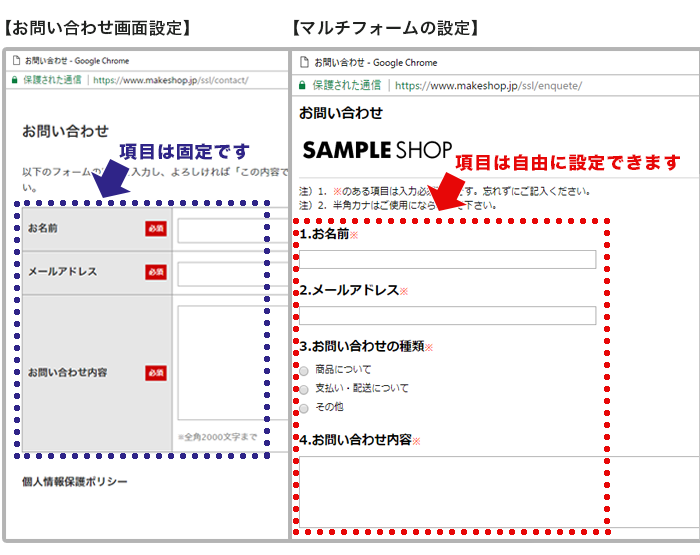 お問い合わせフォーム』の項目を自由にカスタマイズしたい！そんな時は